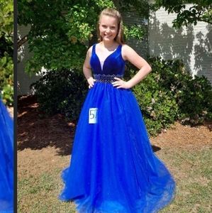 Royal blue gown velvet top/ tulle skirt